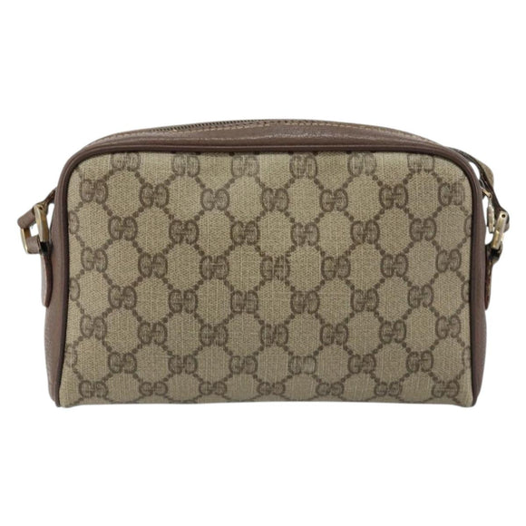 GUCCI GG Supreme Web Sherry Line Bag PVC Beige Gold 001 122 6594 Auth 154659