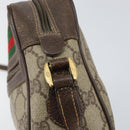 GUCCI GG Supreme Web Sherry Line Bag PVC Beige Gold 119 02 087 Auth 154660-14