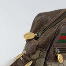 GUCCI GG Supreme Web Sherry Line Bag PVC Beige Gold 119 02 087 Auth 154660-16