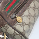 GUCCI GG Supreme Web Sherry Line Bag PVC Beige Gold 119 02 087 Auth 154660-21