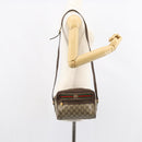 GUCCI GG Supreme Web Sherry Line Bag PVC Beige Gold 119 02 087 Auth 154660-24