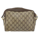 GUCCI GG Supreme Web Sherry Line Bag PVC Beige Gold 119 02 087 Auth 154660-3
