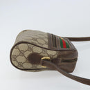 GUCCI GG Supreme Web Sherry Line Bag PVC Beige Gold 119 02 087 Auth 154660-4