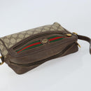 GUCCI GG Supreme Web Sherry Line Bag PVC Beige Gold 119 02 087 Auth 154660-6