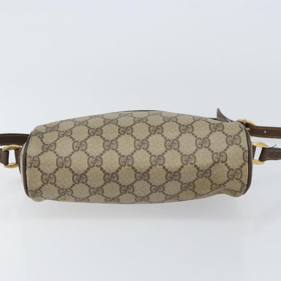 GUCCI GG Supreme Web Sherry Line Bag PVC Beige Gold 119 02 087 Auth 154660