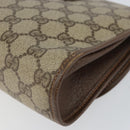 GUCCI GG Supreme Web Sherry Line Clutch Bag PVC Red Beige Auth 154661-15