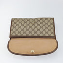 GUCCI GG Supreme Web Sherry Line Clutch Bag PVC Red Beige Auth 154661-8