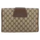 GUCCI GG Supreme Web Sherry Line Clutch Bag PVC Red Beige Auth 154661-2