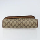 GUCCI GG Supreme Web Sherry Line Clutch Bag PVC Red Beige Auth 154661-6