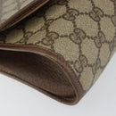 GUCCI GG Supreme Web Sherry Line Clutch Bag PVC Red Beige Auth 154661-14