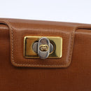 GUCCI Shoulder Bag Leather Beige Gold Auth 154663-14