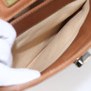 GUCCI Shoulder Bag Leather Beige Gold Auth 154663-20