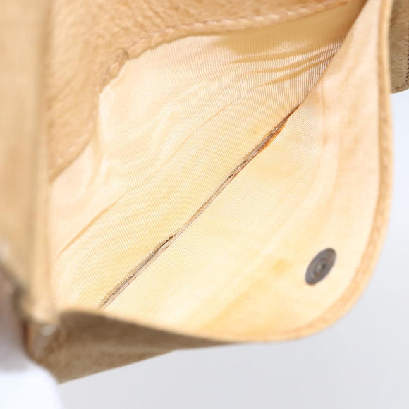 GUCCI Shoulder Bag Leather Beige Gold Auth 154663