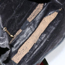 GUCCI Web Sherry Line Shoulder Bag Leather Black Gold Red Auth 154664-17