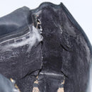 GUCCI Web Sherry Line Shoulder Bag Leather Black Gold Red Auth 154664-18