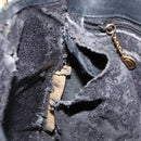 GUCCI Web Sherry Line Shoulder Bag Leather Black Gold Red Auth 154664-21