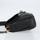 GUCCI Web Sherry Line Shoulder Bag Leather Black Gold Red Auth 154664-5