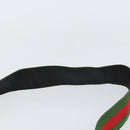 GUCCI Web Sherry Line Shoulder Bag Leather Black Gold Red Auth 154664-8