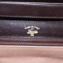 GUCCI Shoulder Bag Leather Brown Gold Auth 154665-12