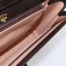 GUCCI Shoulder Bag Leather Brown Gold Auth 154665-19