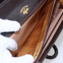 GUCCI Shoulder Bag Leather Brown Gold Auth 154665-21