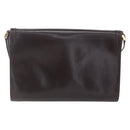 GUCCI Shoulder Bag Leather Brown Gold Auth 154665-2