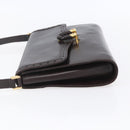 GUCCI Shoulder Bag Leather Brown Gold Auth 154665-3