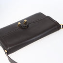 GUCCI Shoulder Bag Leather Brown Gold Auth 154665-6