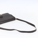 GUCCI Shoulder Bag Leather Brown Gold Auth 154665-7