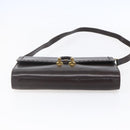 GUCCI Shoulder Bag Leather Brown Gold Auth 154665-5
