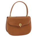 GUCCI Hand Bag Leather Brown Gold Auth 154667-1