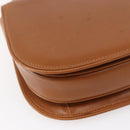 GUCCI Hand Bag Leather Brown Gold Auth 154667-16