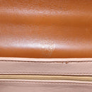 GUCCI Hand Bag Leather Brown Gold Auth 154667-10