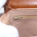 GUCCI Hand Bag Leather Brown Gold Auth 154667-17