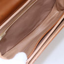 GUCCI Hand Bag Leather Brown Gold Auth 154667-11