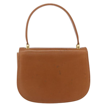 GUCCI Hand Bag Leather Brown Gold Auth 154667 - 0