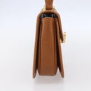 GUCCI Hand Bag Leather Brown Gold Auth 154667-3