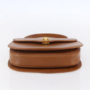 GUCCI Hand Bag Leather Brown Gold Auth 154667-5