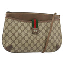GUCCI GG Supreme Web Sherry Line Bag PVC Beige Gold 904 02 026 Auth 154668-1