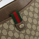 GUCCI GG Supreme Web Sherry Line Bag PVC Beige Gold 904 02 026 Auth 154668-14