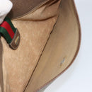 GUCCI GG Supreme Web Sherry Line Bag PVC Beige Gold 904 02 026 Auth 154668-20