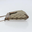 GUCCI GG Supreme Web Sherry Line Bag PVC Beige Gold 904 02 026 Auth 154668-5