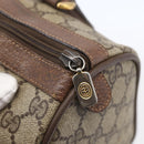 GUCCI GG Supreme Web Sherry Line Bag PVC Beige Gold 116 02 006 Auth 154669-15