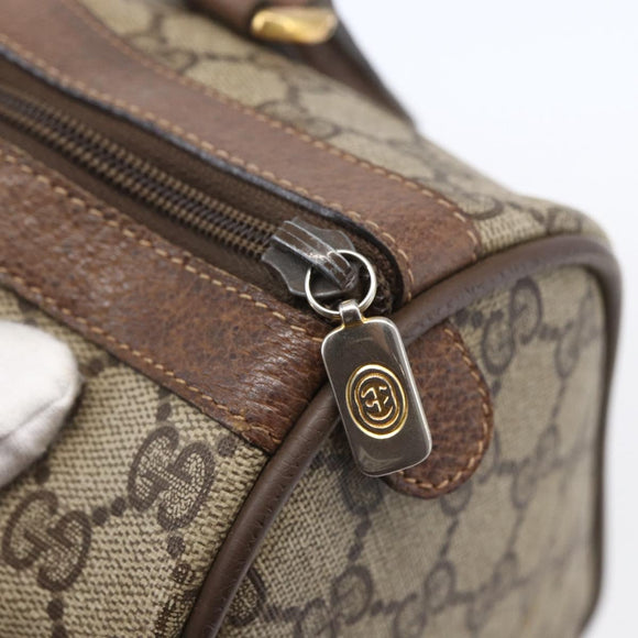 GUCCI GG Supreme Web Sherry Line Bag PVC Beige Gold 116 02 006 Auth 154669