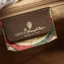 GUCCI GG Supreme Web Sherry Line Bag PVC Beige Gold 116 02 006 Auth 154669-16