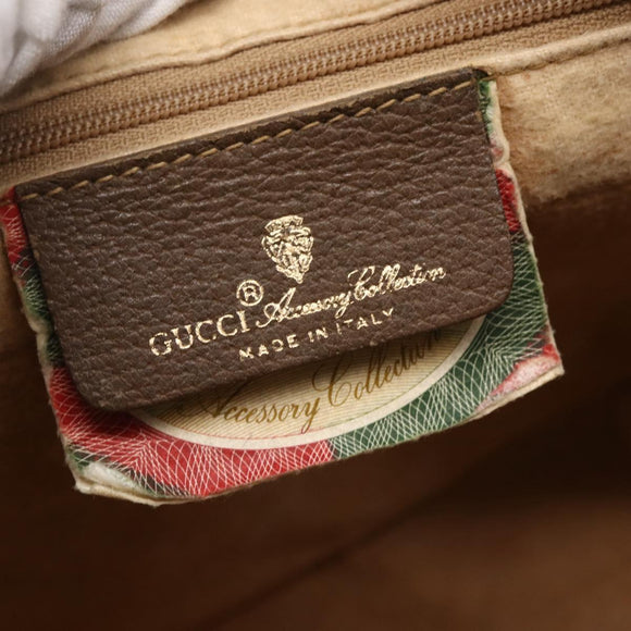 GUCCI GG Supreme Web Sherry Line Bag PVC Beige Gold 116 02 006 Auth 154669