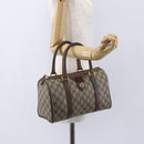 GUCCI GG Supreme Web Sherry Line Bag PVC Beige Gold 116 02 006 Auth 154669-23