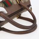 GUCCI GG Supreme Web Sherry Line Bag PVC Beige Gold 116 02 006 Auth 154669-7