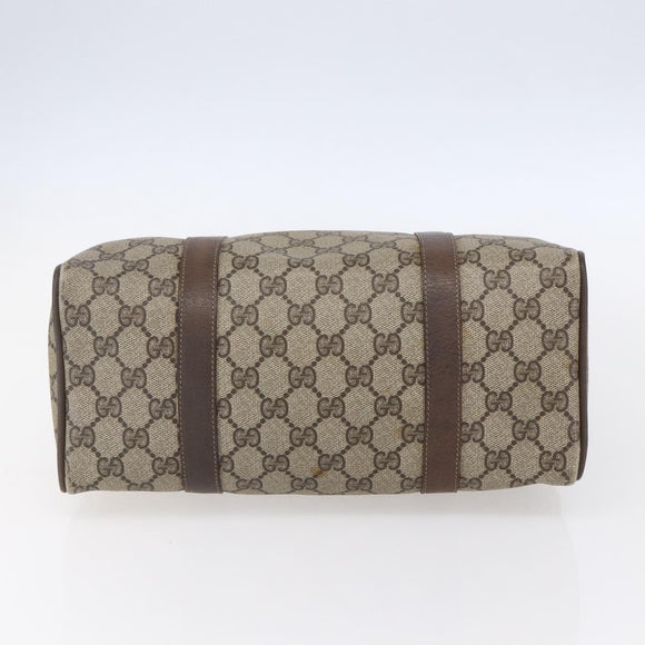 GUCCI GG Supreme Web Sherry Line Bag PVC Beige Gold 116 02 006 Auth 154669