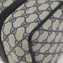 GUCCI GG Supreme Sherry Line Boston Bag PVC Navy Gold 378 012 3841 Auth 154670-10